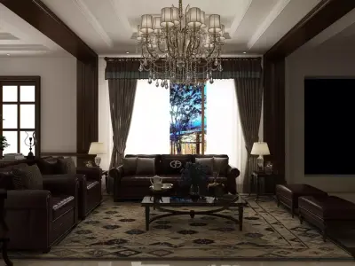 Modern home interior 3D model purchase