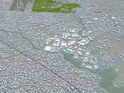 Ibadan Nigeria 40km Low-poly 3D model
