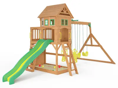 Atlantis Wooden Swing Set 3D model