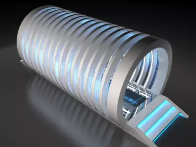 Futuristic Sci Fi Energy Portal Time Tunnel 3D model