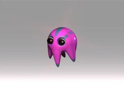 Cartoon Jelly Octopus  Low-poly 3D model