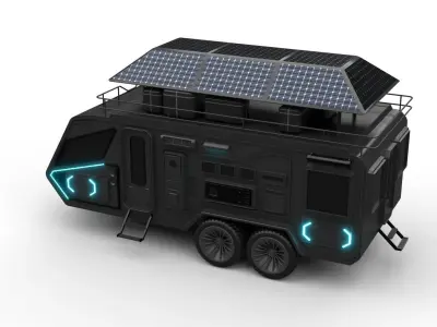 off-road camping trailer 3D model