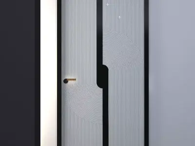 3d door modern interior design Low-poly 3D model