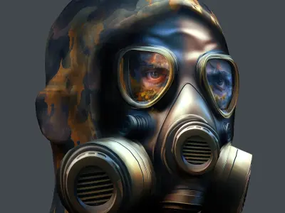 Gas mask helmet 3d model military combat Low-poly Low-poly 3D model