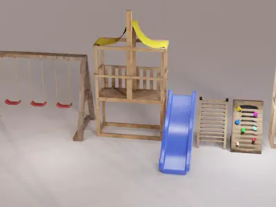 play ground of  6 parts 3D model