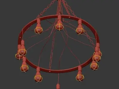 Blood Wire Chandelier Black 12 3D model