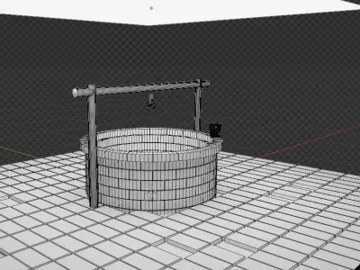 Low polly well model for games Free low-poly 3D model