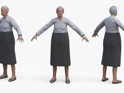 Older Woman Rigged for Maya 