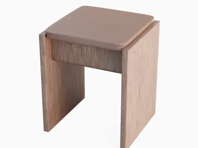 Wooden Stool 04 3D model