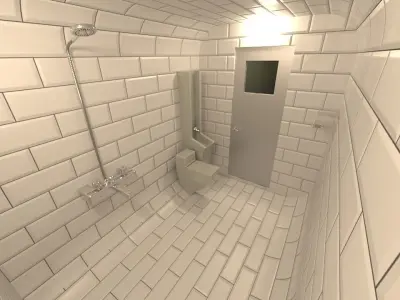 Train interior of with seats 3D model