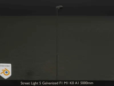 Street Light 5 Galvanized F1 M1 K0 A1 5000mm  Low-poly 3D model
