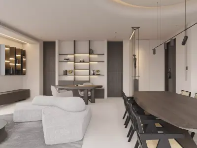 Modern living room 3D model 20
