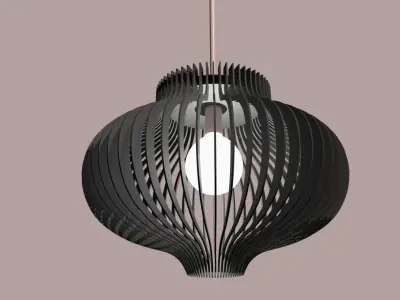 wood lamp 3mm laser cut file  3D print model