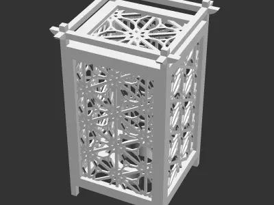 Kumiko Japanese Shoji Lantern - Kawari-urahana-kikkou 3D print model