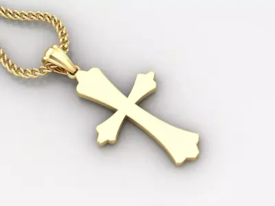 Light Gold 18K Cross Pendant 1CP043 3D print model