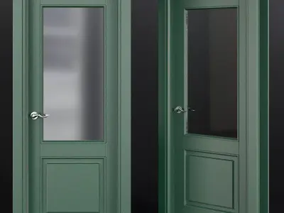 Interior Doors  low poly 3d model Low-poly 3D model