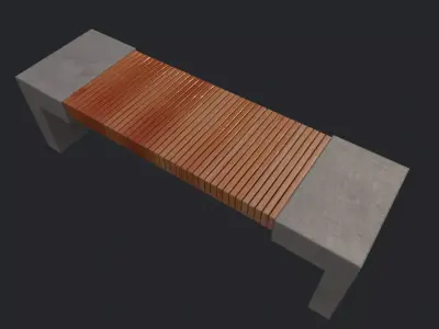 Street Bench v2 Low Poly Street Asset Low-poly 3D model Low-poly 3D model