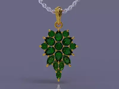 Prong set multi shaped gemstones necklace 3D print model