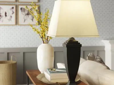 Pershore Dark Bronze Table Lamp Light Set 3D model