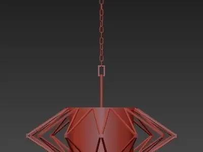 Calliope 6 Light Rustic Gold Leaf Pendant 3D model purchase