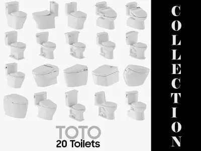 20 Models TOTO Toilet Collection 3D model