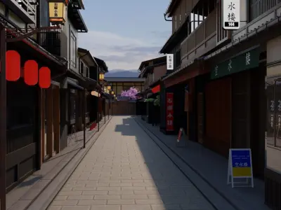 Japanese Street 3d Scene 3D model