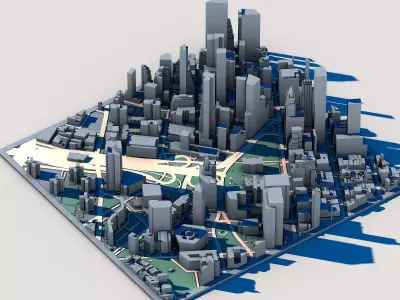 Manhattan Skyline New York City NYC Architecture Collection 3D model