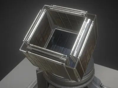 Solar Power Tower Animated and Game Ready Low-poly 3D model