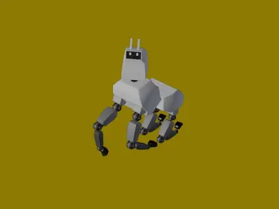 A quadruped robot with simple style 3D model
