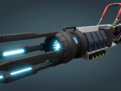 Sci-Fi Weapon - Game ready - PBR Low-poly 3D model