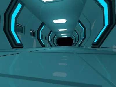 Sci Fi Corridor 3D model 30