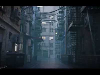 New York Alley Scene 3D model