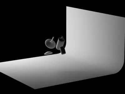 Jars with studio light set Free 3D model