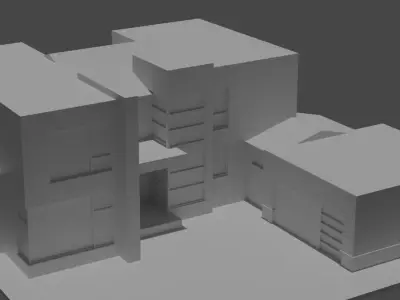 Modern House Architectural massing model 3D print model