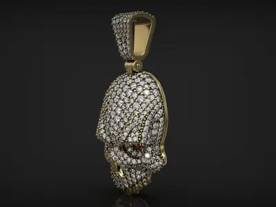 Iced Out Skull Pendant for High End Hip Hop Jewelry 3D print model