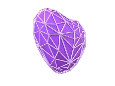 Stylish Heart V4 019 Low-poly 3D model