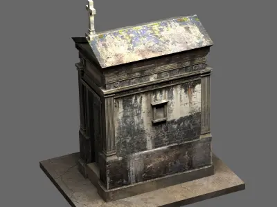Old Weathered Mausoleum 3D model