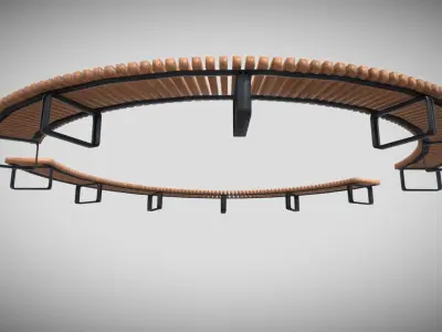 Circular Bench  Low-poly 3D model