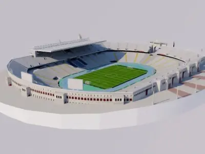 Estadi Olimpic Lluis Companys - Barcelona Low-poly 3D model