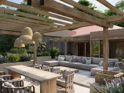 Garden Landscape 3D Model - SketchUp and Lumion Scene 3D model