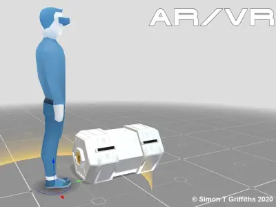Sci-fi Cargo Container Low-poly 3D model