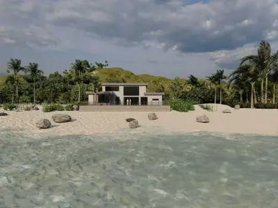 Casa Scene- Beach villa-modern house 3D model