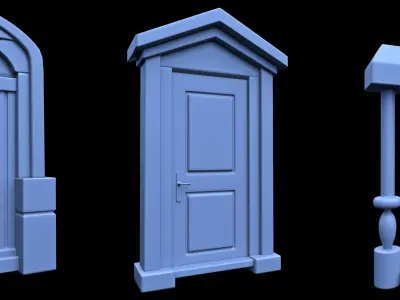 Stylized Door Base Mesh Vol 1 Low-poly 3D model