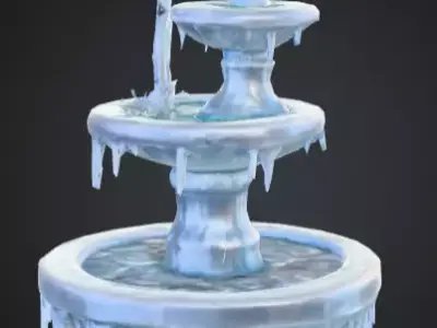 Frozen City Fountain Low-poly 3D model