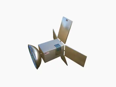 Satellite G09 USA - SciFi Space Design Low-poly 3D model