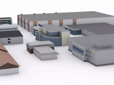 Storage Building Pack - Game Ready Low-poly 3D model