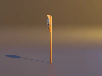 Street Mirror Low-poly 3D model