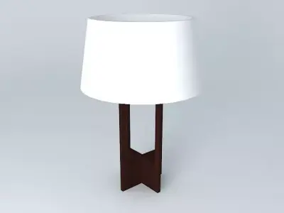 Lamp wooden table with shade Free 3D model