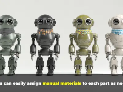 Sandunit  Robot  Game Ready  Mixamo Compatible Low-poly 3D model