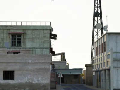 Arab City Block Full Low-poly 3D model